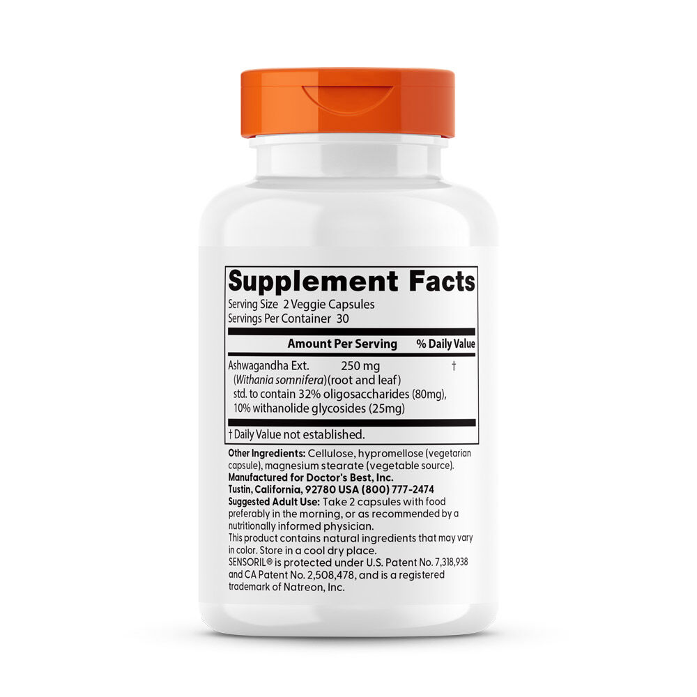 Ashwagandha med Sensoril, 125mg - 60 vcaps - obrazek 5