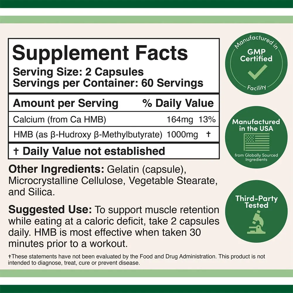 Double Wood Supplements HMB (120 Capsules) - obrazek 2