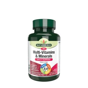Natures Aid – multiwitaminy i minerały (z żelazem) (90 kapsułek żelowych) – Nuvalia