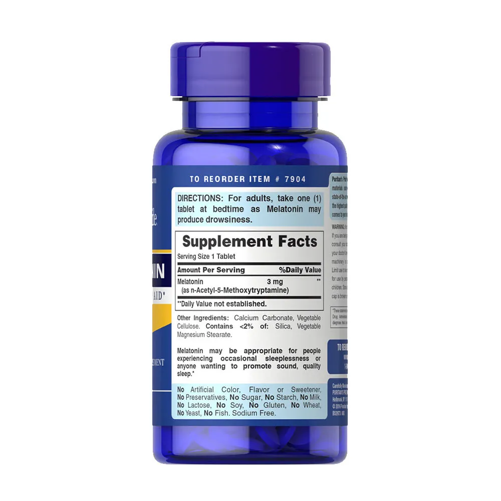 Puritans Pride Melatonin 3 mg (240 Tablets) - obrazek 4