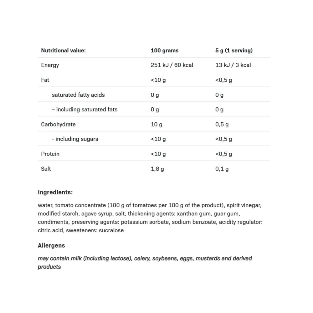 ALLNUTRITION Ketchup (460 g) - obrazek 2