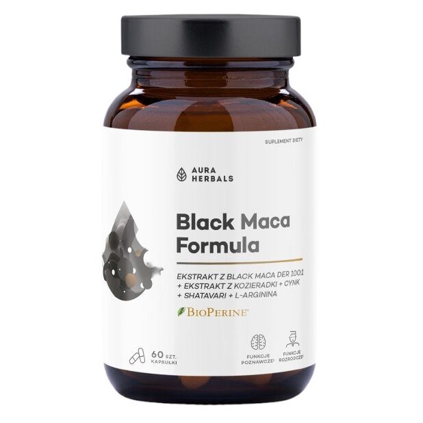 AURA HERBALS Black Maca Formula (60 kapsułek) – Viking Supplements