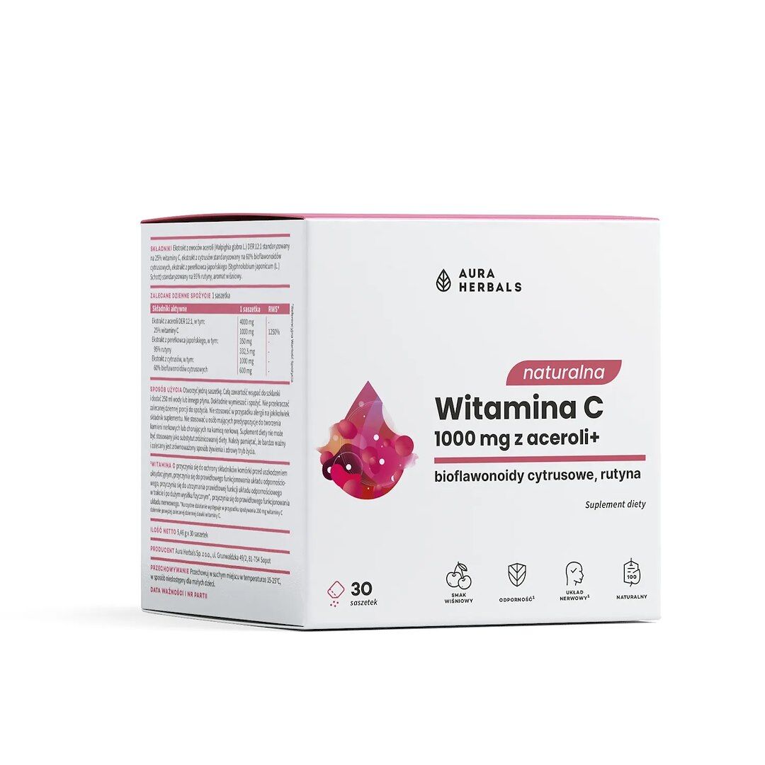 AURA HERBALS Naturalna witamina C 1000 mg z aceroli