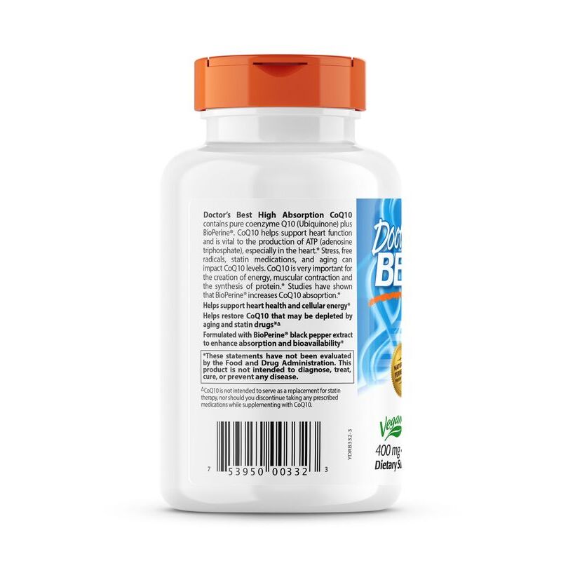 Doctor's Best High Absorption CoQ10 400mg 180 veg. capsules - obrazek 4