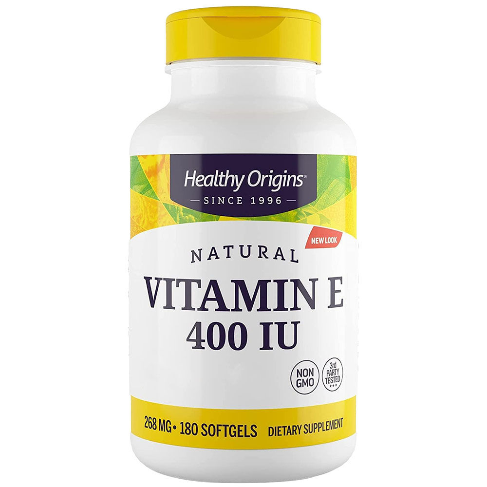 Healthy Origins Naturalna witamina E 400 IU, 180 kapsułek żelowych – Viking Supplements