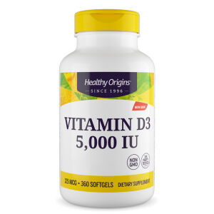 Healthy Origins Witamina D3 5 000 IU, 360 kapsułek żelowych – Viking Supplements