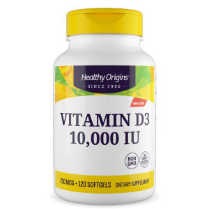 Healthy Origins Witamina D3 Depot 10 000 IU, 120 kapsułek miękkich – Viking Supplements