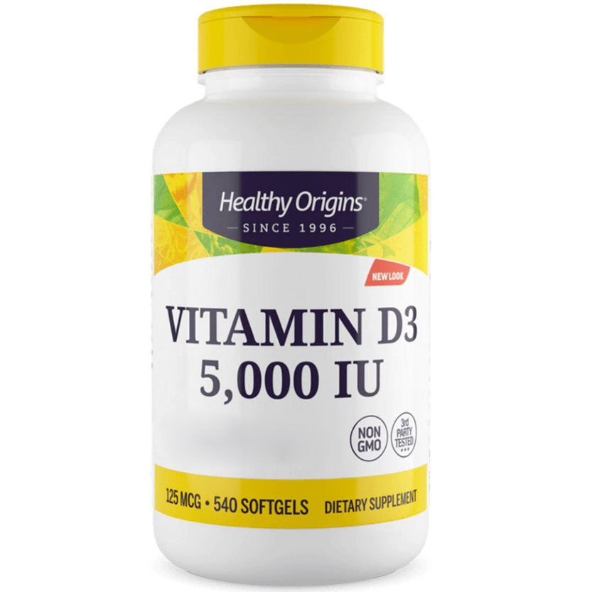 Healthy Origins Witamina D3 Depot 5 000 IU, 540 kapsułek miękkich – Viking Supplements