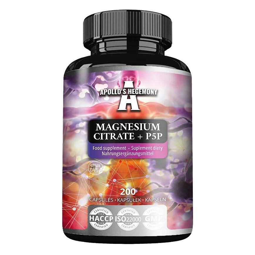 Cytrynian magnezu + P5P – 200 kapsułek – Viking Supplements