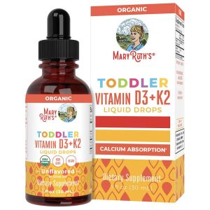 Krople witaminy D3+K2 dla małych dzieci MaryRuth, bezsmakowe, 30 ml – Viking Supplements