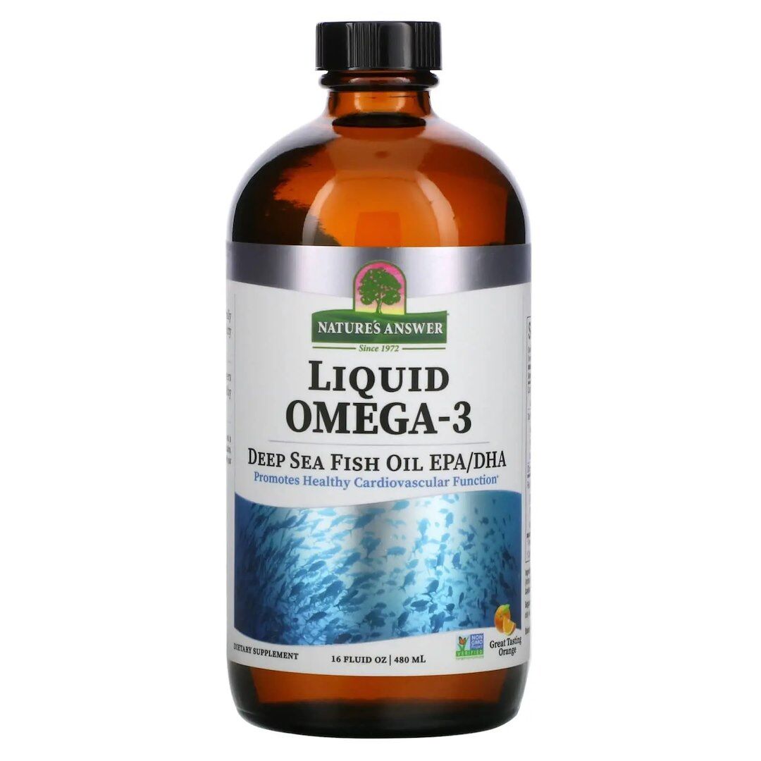 NATURE'S ANSWER Płynny olej rybny Omega-3 z ryb głębinowych EPA/DHA (480 ml / 16 fl. oz.) – Viking Supplements
