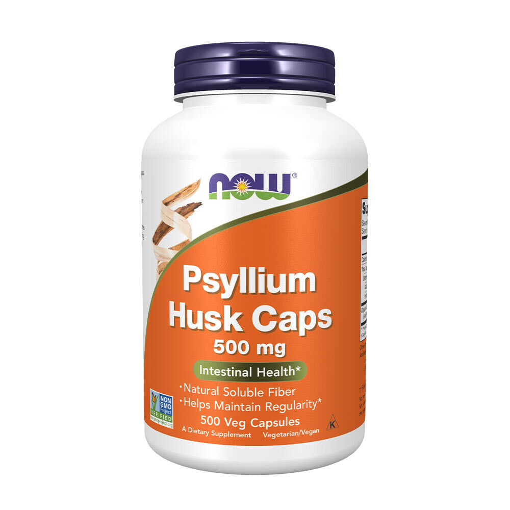 NOW Psyllium Husk 500 mg (500 Veg Capsules) - Viking Supplements