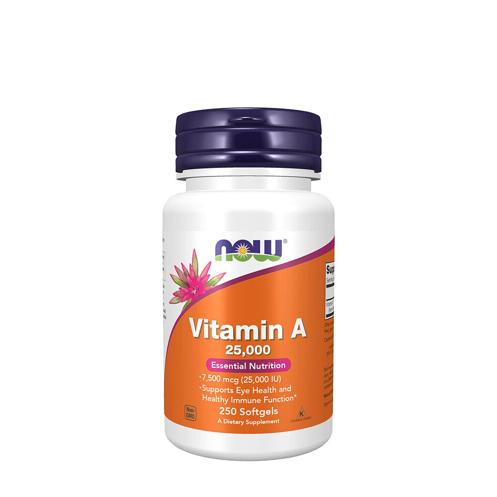 NOW Witamina A 25 000 IU (250 kapsułek żelowych) – Viking Supplements