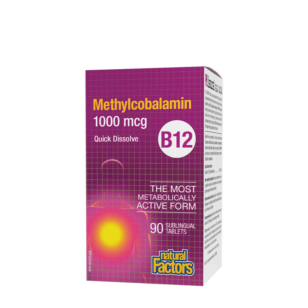 Natural Factors B12 – metylokobalamina 1000 mcg (90 tabletek) – Viking Supplements