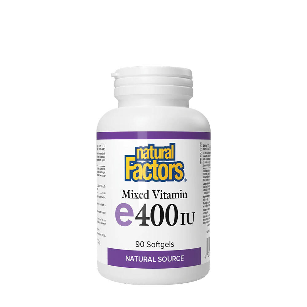 Natural Factors – mieszanka witaminy E z naturalnych źródeł, 400 IU (90 kapsułek żelowych) – Viking Supplements