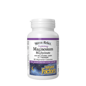Natural Factors Stress-Relax – bisglicynian magnezu na noc (90 kapsułek) – Viking Supplements