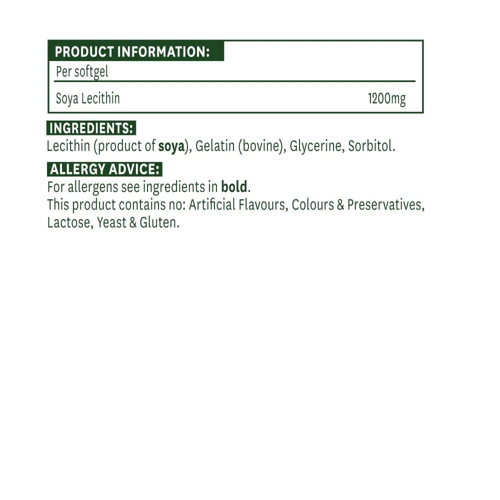 Natures Aid Soya Lecithin 1200 mg (90 Softgels) - obrazek 2