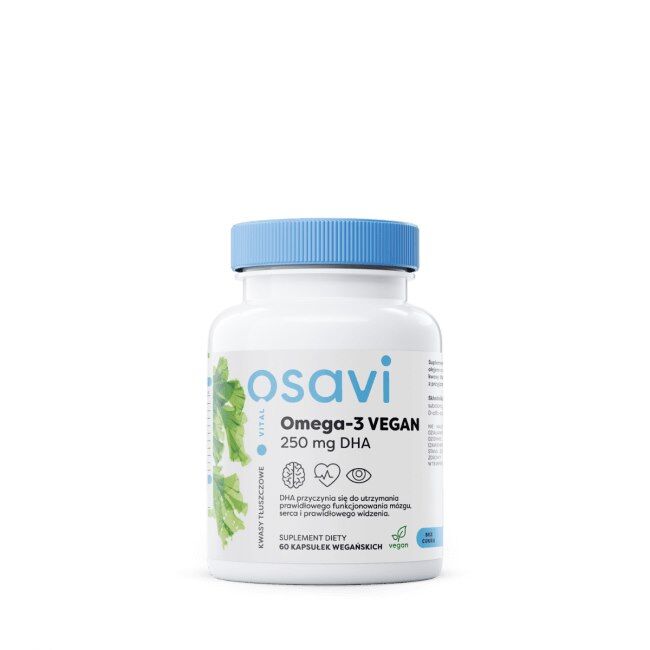 OSAVI Omega-3 VEGAN 250 mg DHA (60 kapsułek) - Viking Supplements