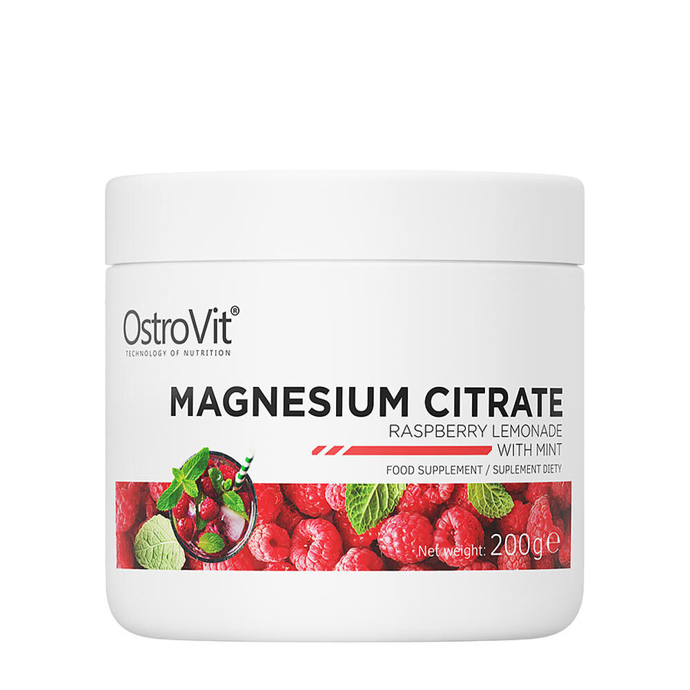 Ostrovit Cytrynian magnezu – lemoniada malinowa z miętą (200 g) – Viking Supplements