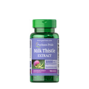 Puritans Pride – ekstrakt z ostropestu plamistego w proporcji 4:1, 1000 mg (sylimaryna) (90 kapsułek żelowych) – Viking Supplements