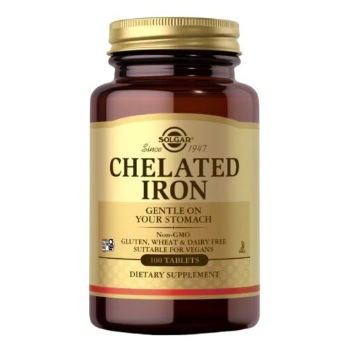 SOLGAR – tabletki z żelazem w postaci chelatowej (100 tabletek) – Viking Supplements