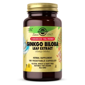 SOLGAR Ekstrakt z liści miłorzębu japońskiego (180 kapsułek) - Viking Supplements