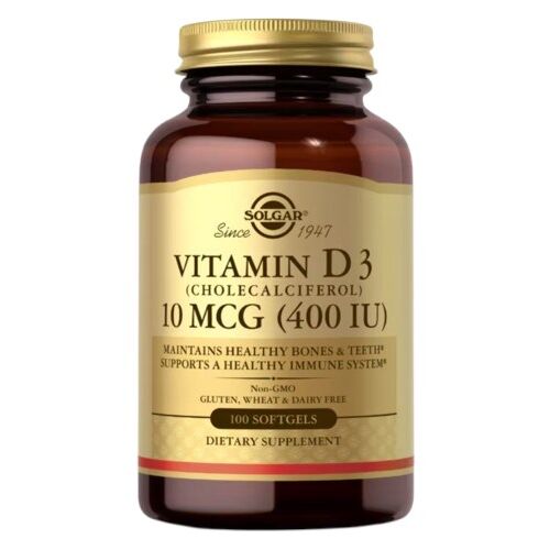 SOLGAR Witamina D3 (cholekalcyferol) 10 mcg (400 IU) (250 kapsułek) – Viking Supplements
