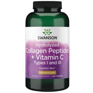 SWANSON Hydrolizowany kolagen typu I i III + witamina C, 250 tabletek – Viking Supplements