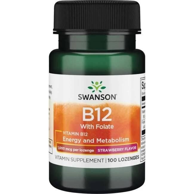 SWANSON Witamina B-12 1000 mcg, 100 tabletek do ssania – Viking Supplements