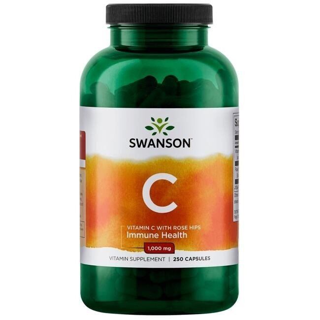 SWANSON Witamina C1000 + dzika róża 250 kapsułek - Viking Supplements