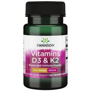 SWANSON Witamina D3 2000 IU + K2 75 mcg, 60 kapsułek – Viking Supplements