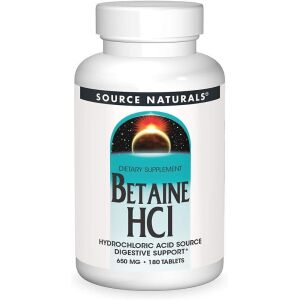 Source Naturals Betaine HCl 650mg 180 tablets - Viking Supplements