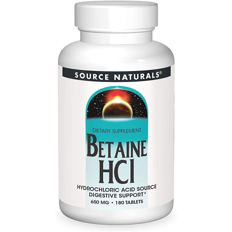 Source Naturals Betaina HCl 650 mg, 180 tabletek – Viking Supplements