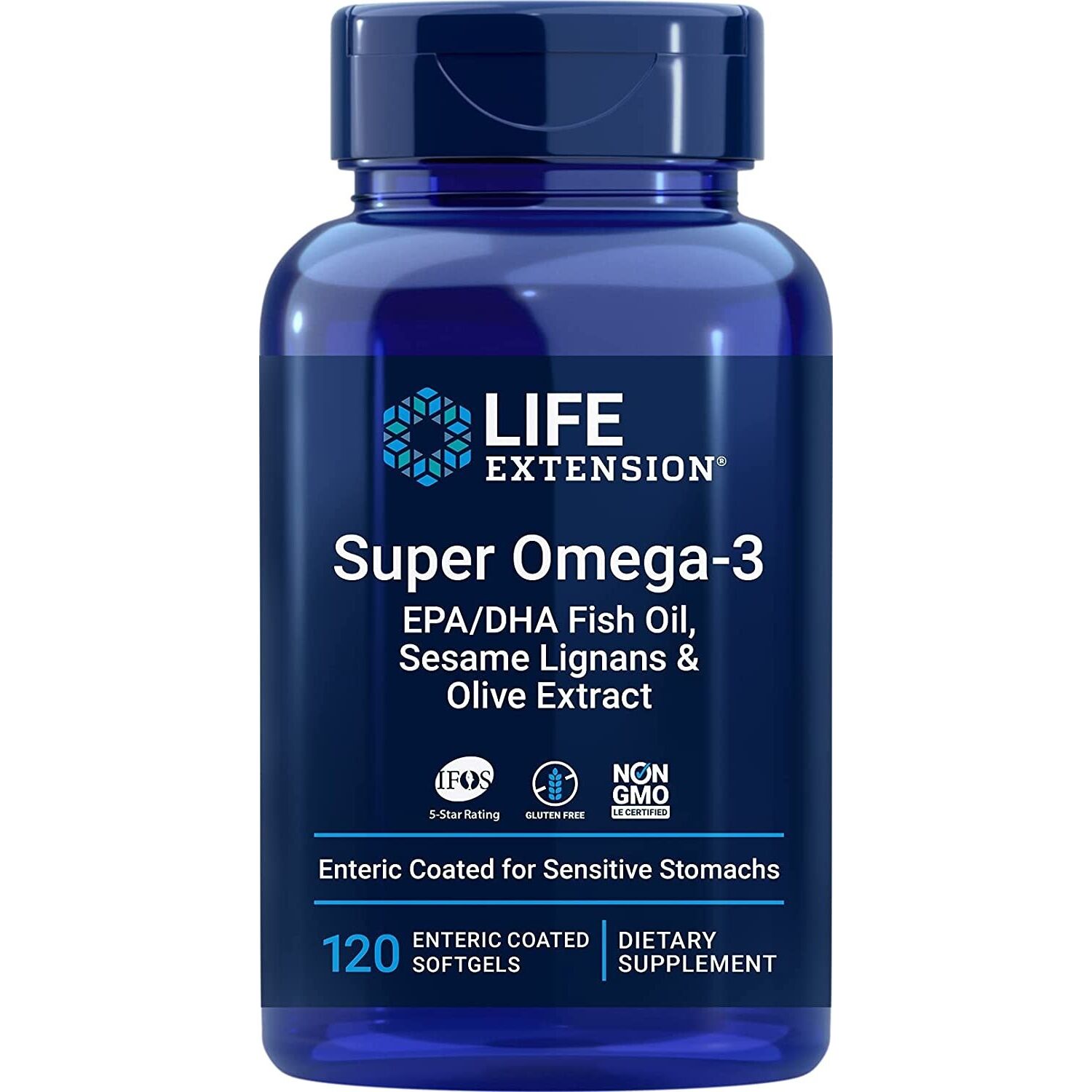Super Omega-3 EPA/DHA with Sesame Lignans & Olive Extract - 120 enteric coated softgels - Viking Supplements