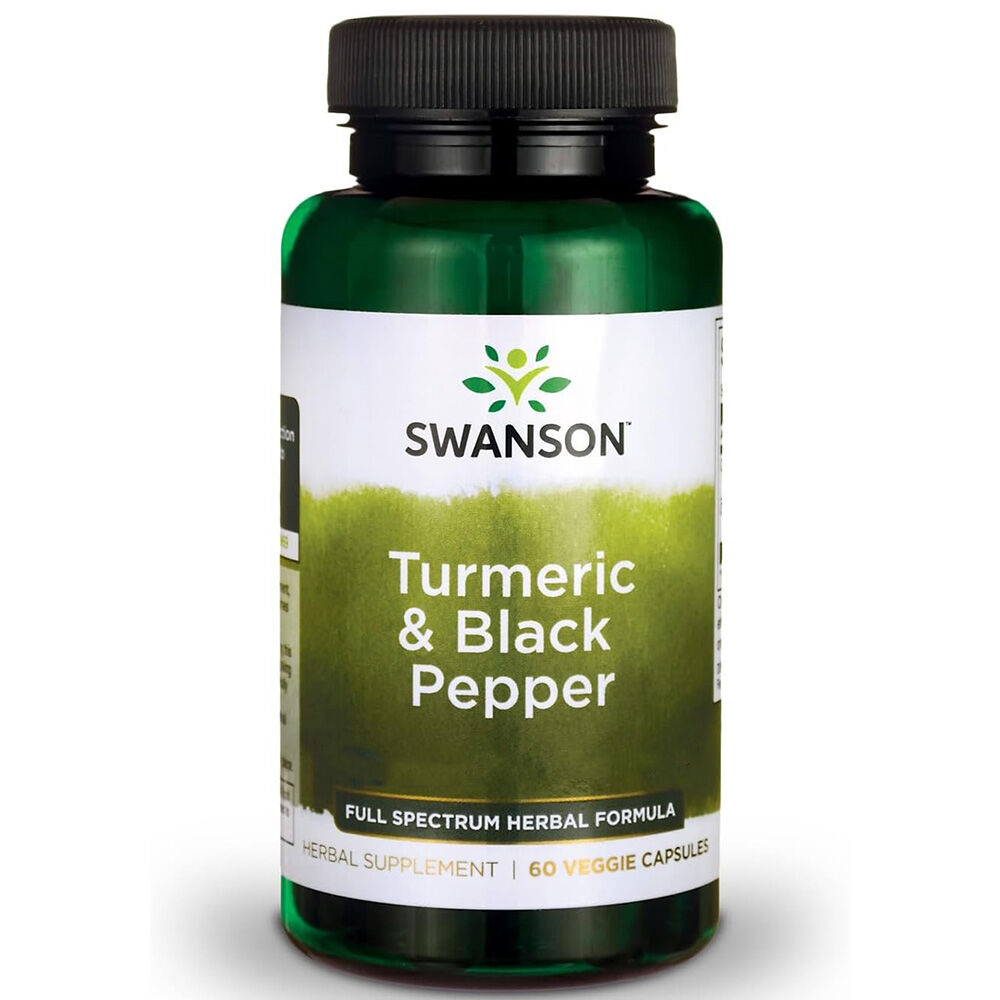 Swanson: Kurkumina i berberyna z dodatkiem czarnego pieprzu, 60 kapsułek – Viking Supplements