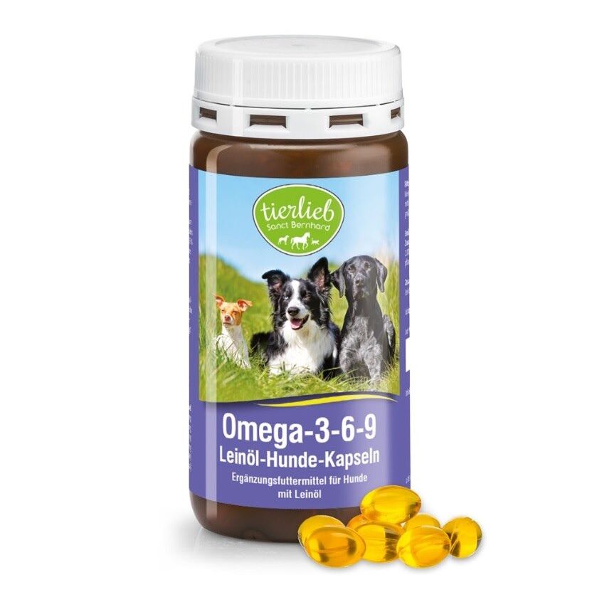 TIERLIEB Kapsułki z olejem lnianym Omega-3-6-9 dla psów (180 kapsułek) – Viking Supplements