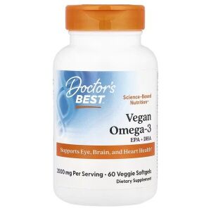 Wegańskie kwasy omega-3 EPA + DHA – 60 wegetariańskich kapsułek żelowych – Viking Supplements
