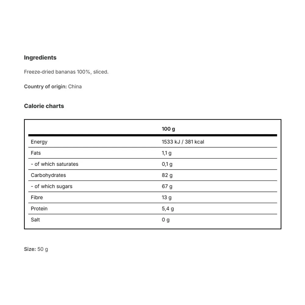 Vilgain Freeze-dried Bananas (50 g) - obrazek 2