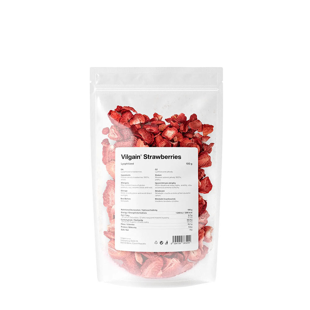 Truskawki liofilizowane Vilgain (100 g) – Viking Supplements