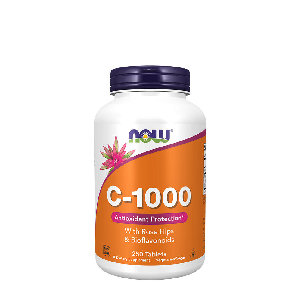 Witamina C-1000 z owocami dzikiej róży i bioflawonoidami – 250 tabletek – Viking Supplements