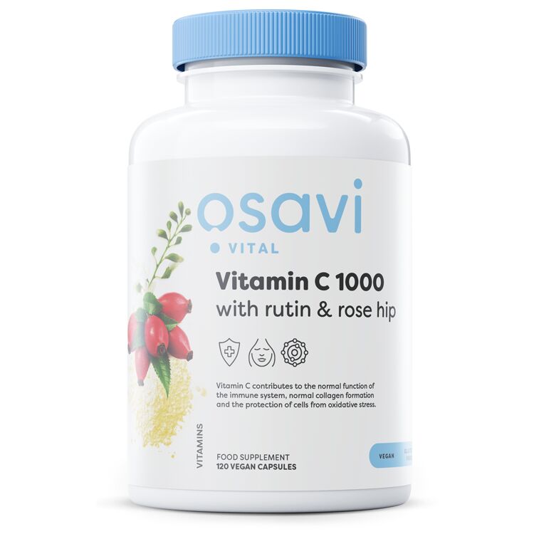 Witamina C 1000 z rutyną i dziką różą – 120 wegańskich kapsułek – Viking Supplements