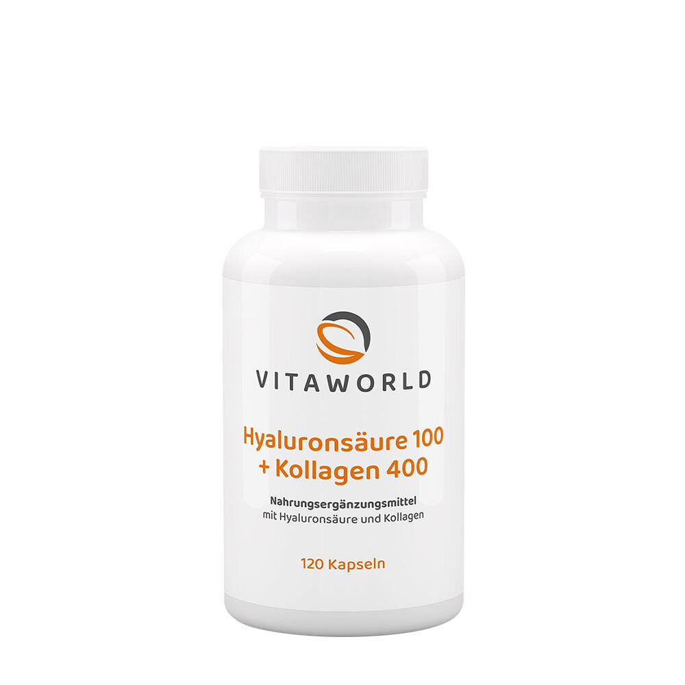 Vitaworld Kwas hialuronowy 100 + Kolagen 400 (120 kapsułek) – Viking Supplements